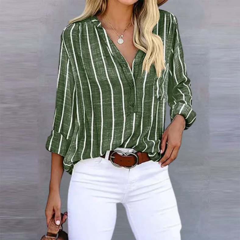 Olive Stripe Linen / 5XL