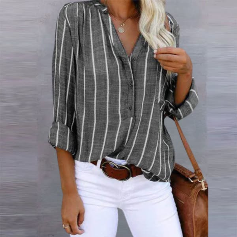 Charcoal Stripe Linen / 5XL