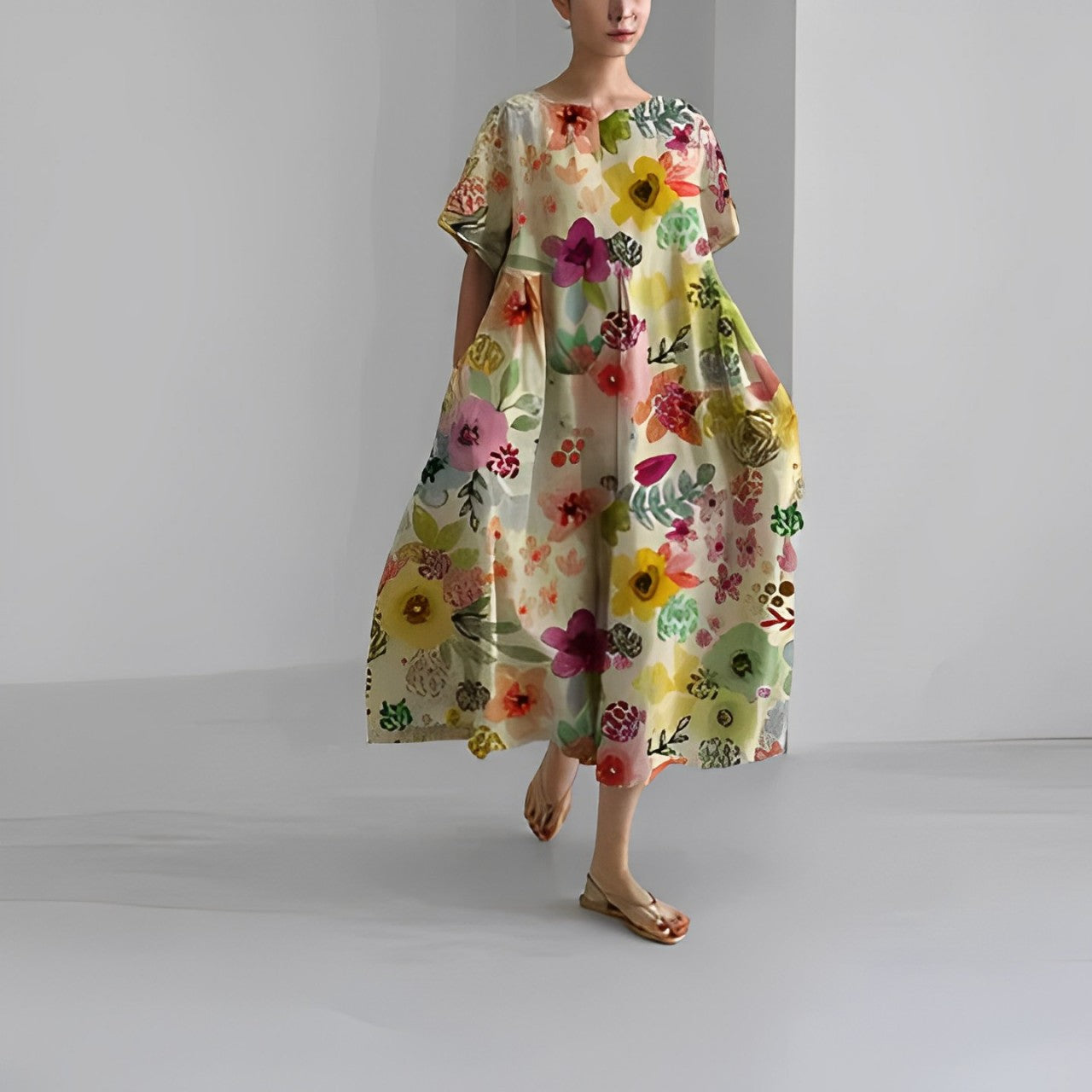 Pastel Floral Cream / 4XL